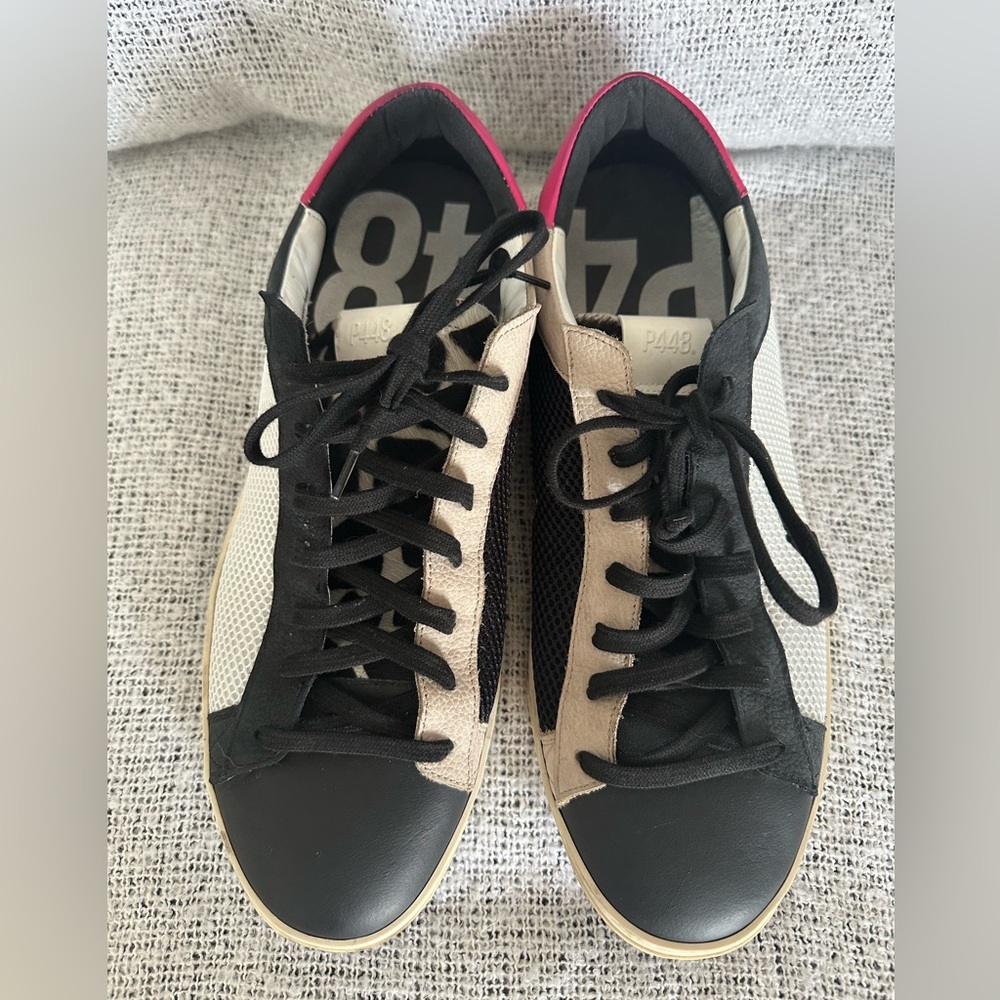 P448 Black and Beige Men Sneakers
